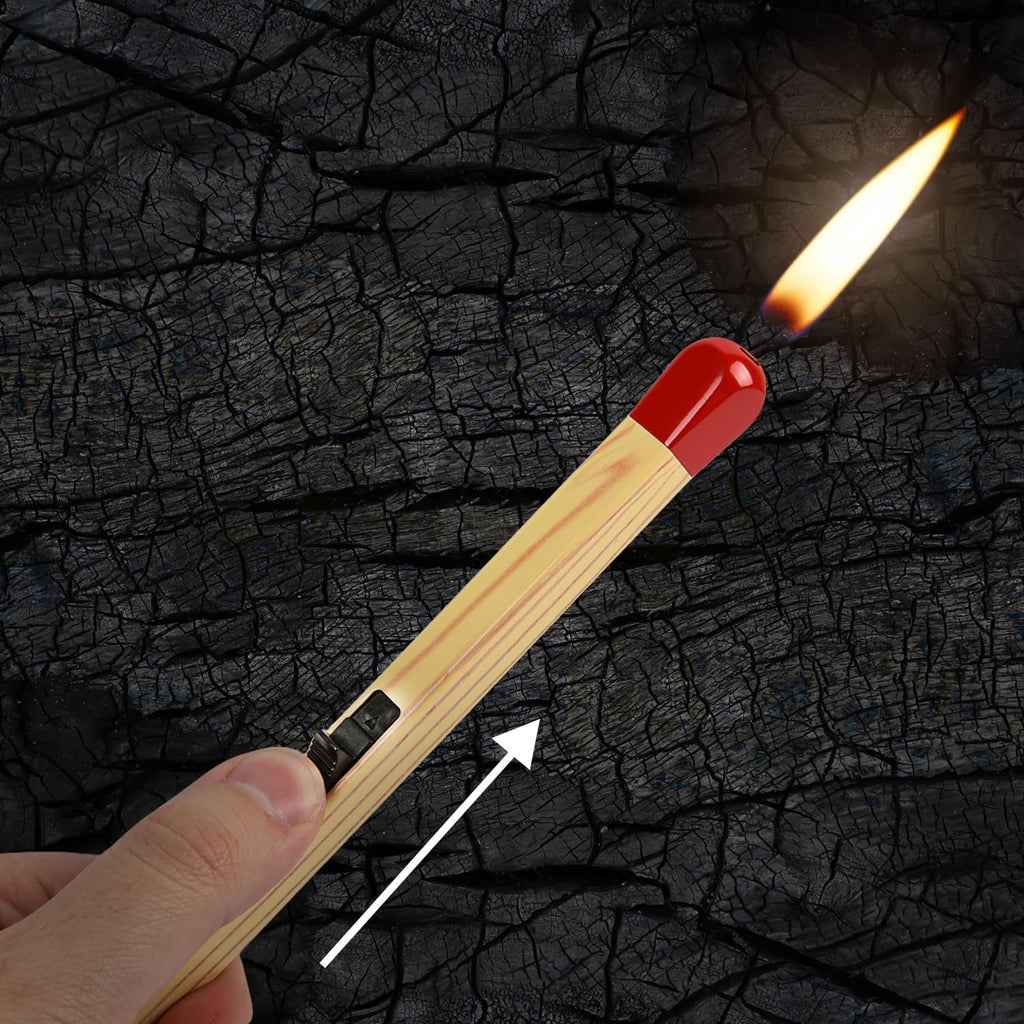 Match Stick Shaped Multipurpose Butane Lighter, Novelty Candle and Grill Lighters, Extended Handle Flame Igniters for Candles, Fireplaces and BBQ (Pack of 2)
