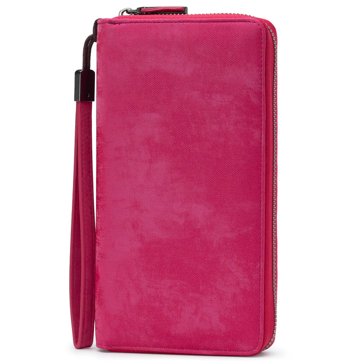 Bveyzi Women RFID Blocking Wallet Leather Zip Around Phone Clutch Large Capacity Ladies Travel Purse Wristlet