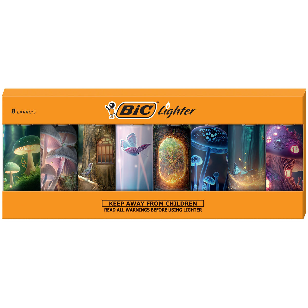 BIC Maxi Pocket Lighters, Cool and Reliable, Whimsical Collection, 8-Pack