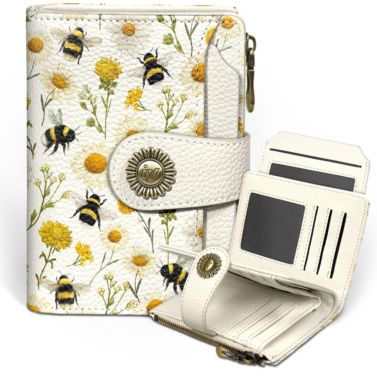 Icycay Cat Small Wallet Women RFID Blocking Bifold Cute Credit Card Holder