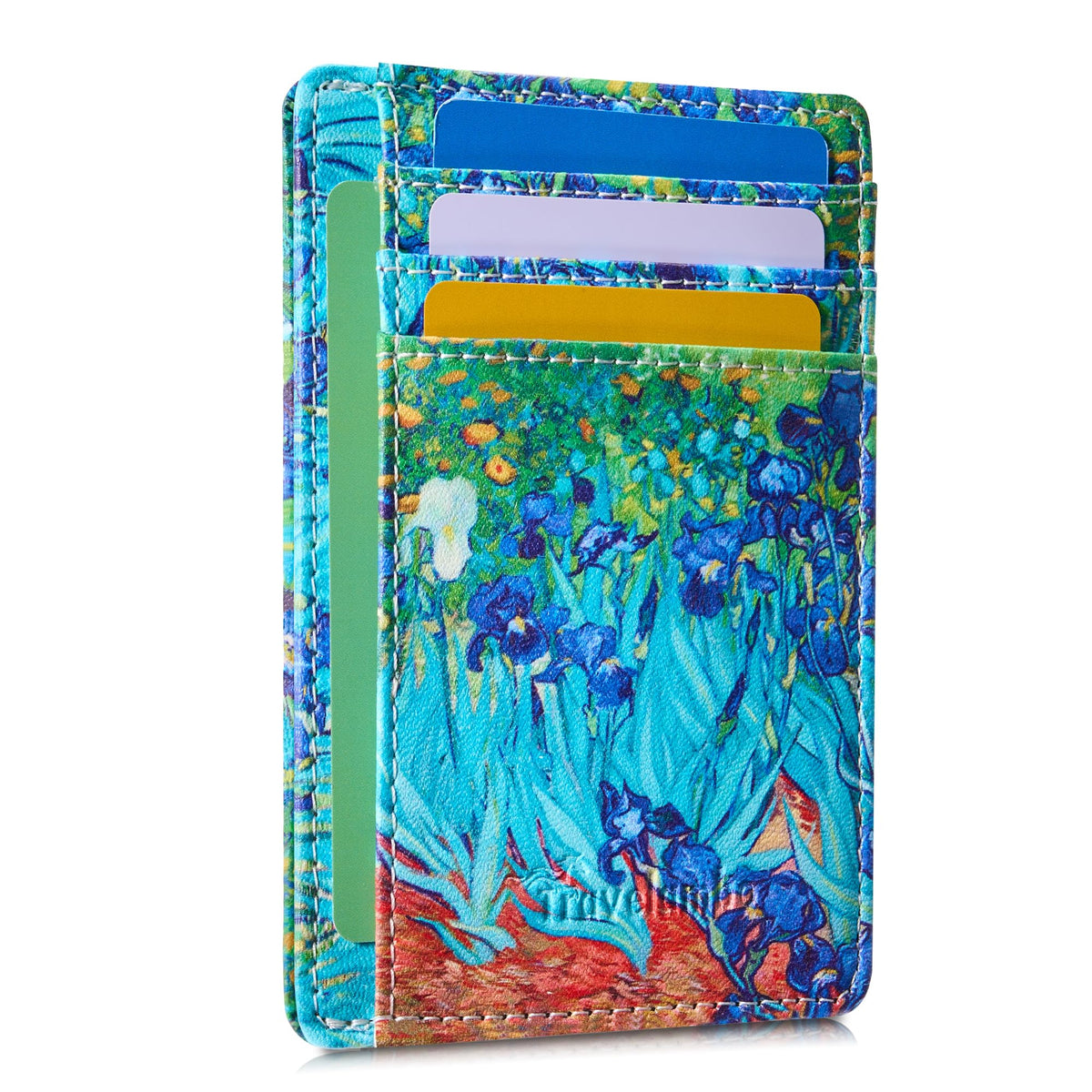 Travelambo Front Pocket Minimalist Leather Slim Wallet RFID Blocking Medium Size