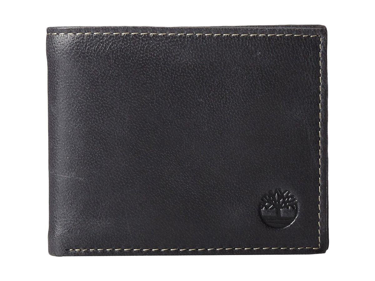 Timberland Men's Leather Wallet With Attached Flip Pocket