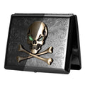 Stylish Portable Metal Cigarette Case - Holds 100mm Cigarettes. (Skull Vine Silver, 20pcs 100's) (Skull Vine Black, 20pcs 100's)