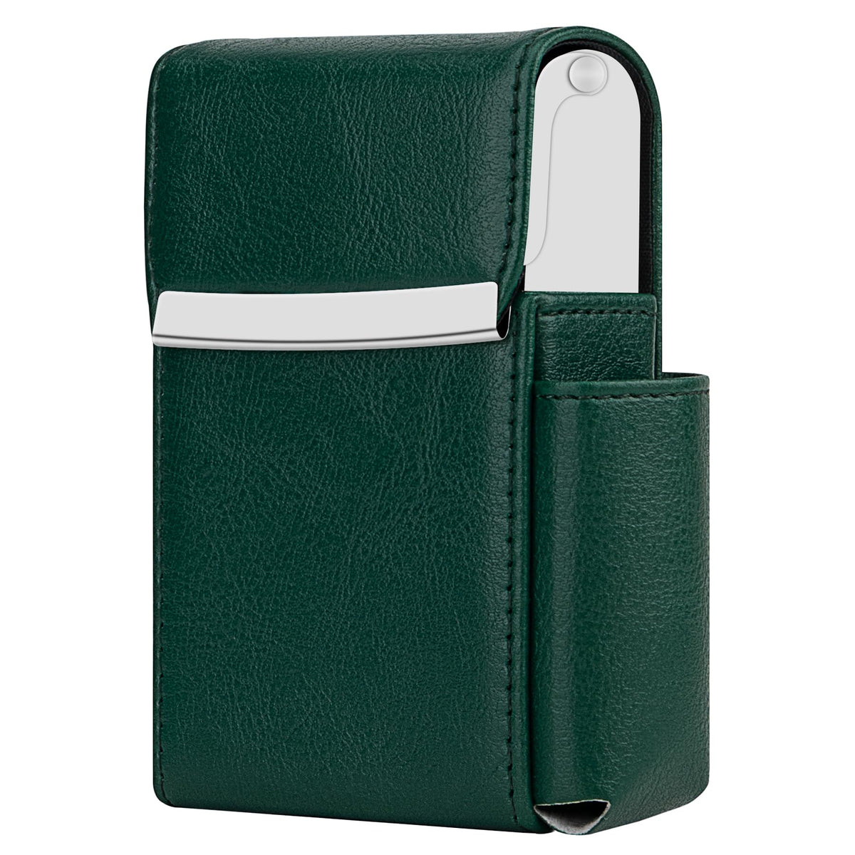 PU Leather Sliding Cigarette Box Case with Lighter Holder and Belt Loop for Men and Women Unisex