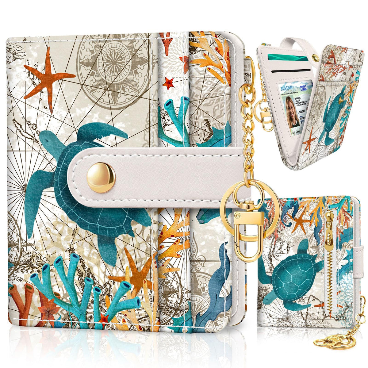 Jogjam Black Cat Floral Rfid Women Wallet, Small Slim Credit Card Holder