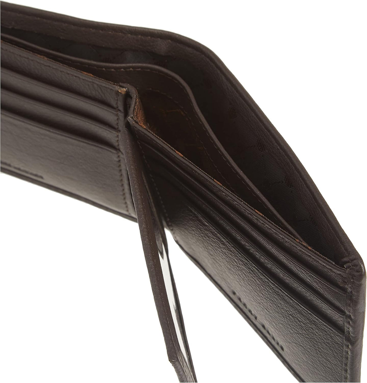 Perry Ellis Men's Park Avenue 100% Leather Wallet With Passcase, Bifold, Durable & Versatile, Black