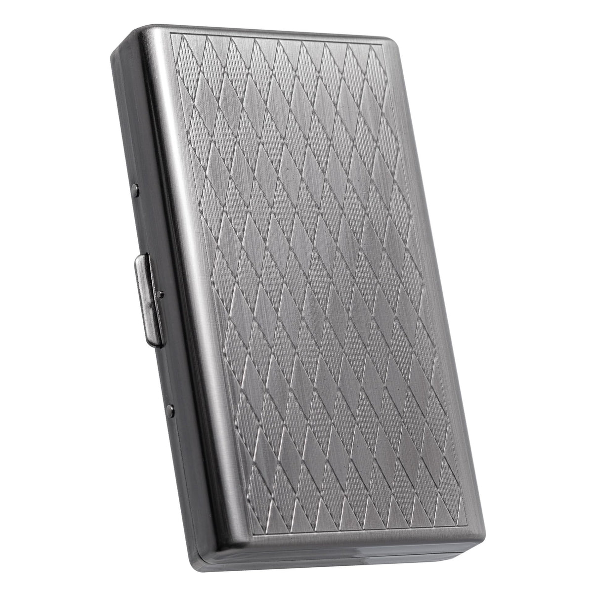 Goshentech Retro Metal lozenge space pattern case,14 Capacity,Metal Plated silver,Double-Sided,Bank Card case, Cash Box(100mm King Size) (Silver)