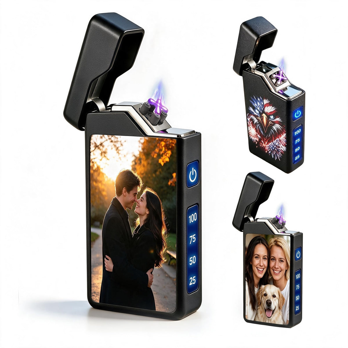 Personalized Photo Plasma Arc Lighter Flameless Windproof Electric Lighters
