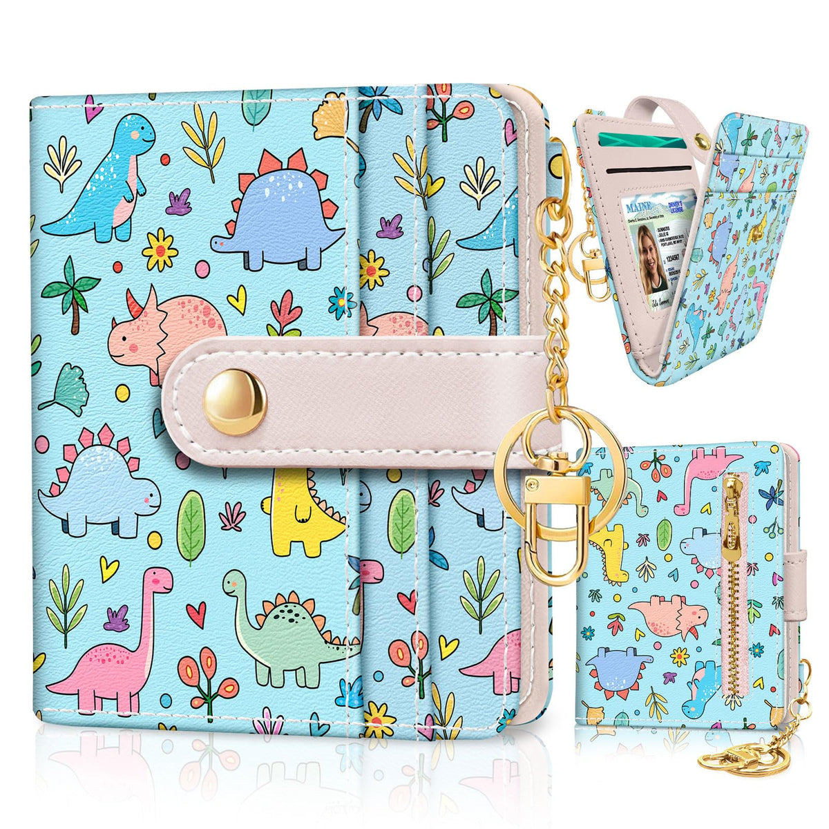 Jogjam Black Cat Floral Rfid Women Wallet, Small Slim Credit Card Holder