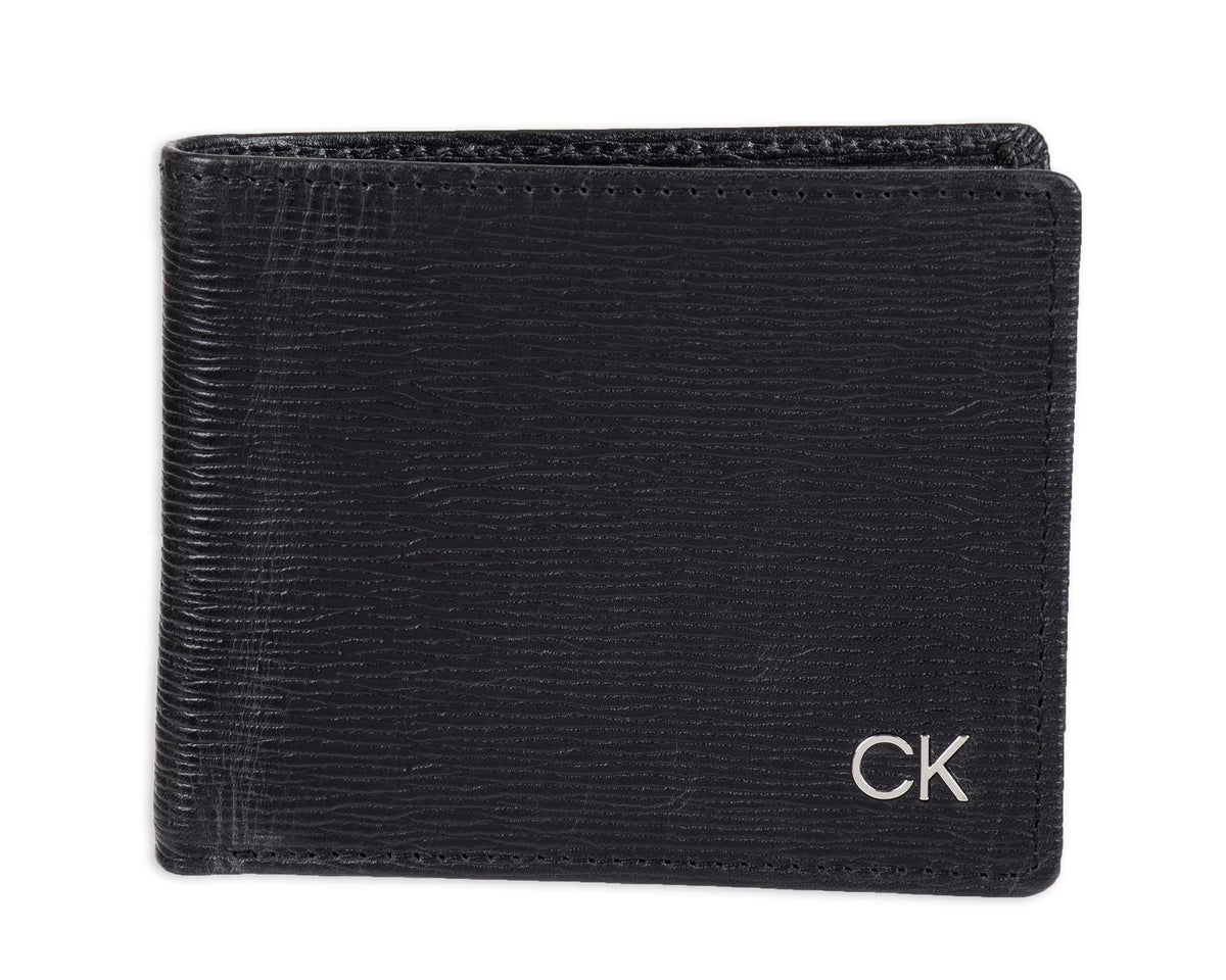 Calvin Klein Men's RFID Leather Minimalist Bifold Wallet with Multiple Card Slots and ID Window