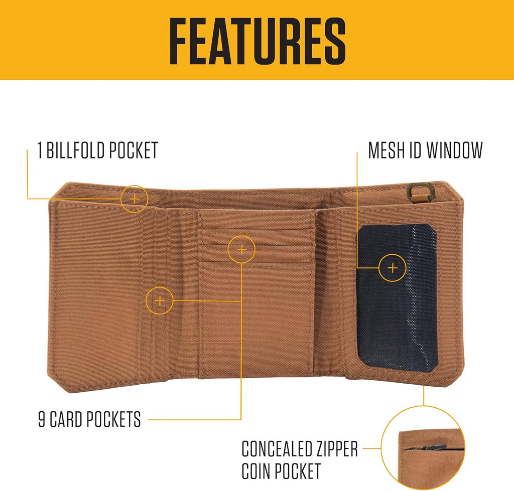 Carhartt Nylon Duck Trifold Wallet Carhartt Brown