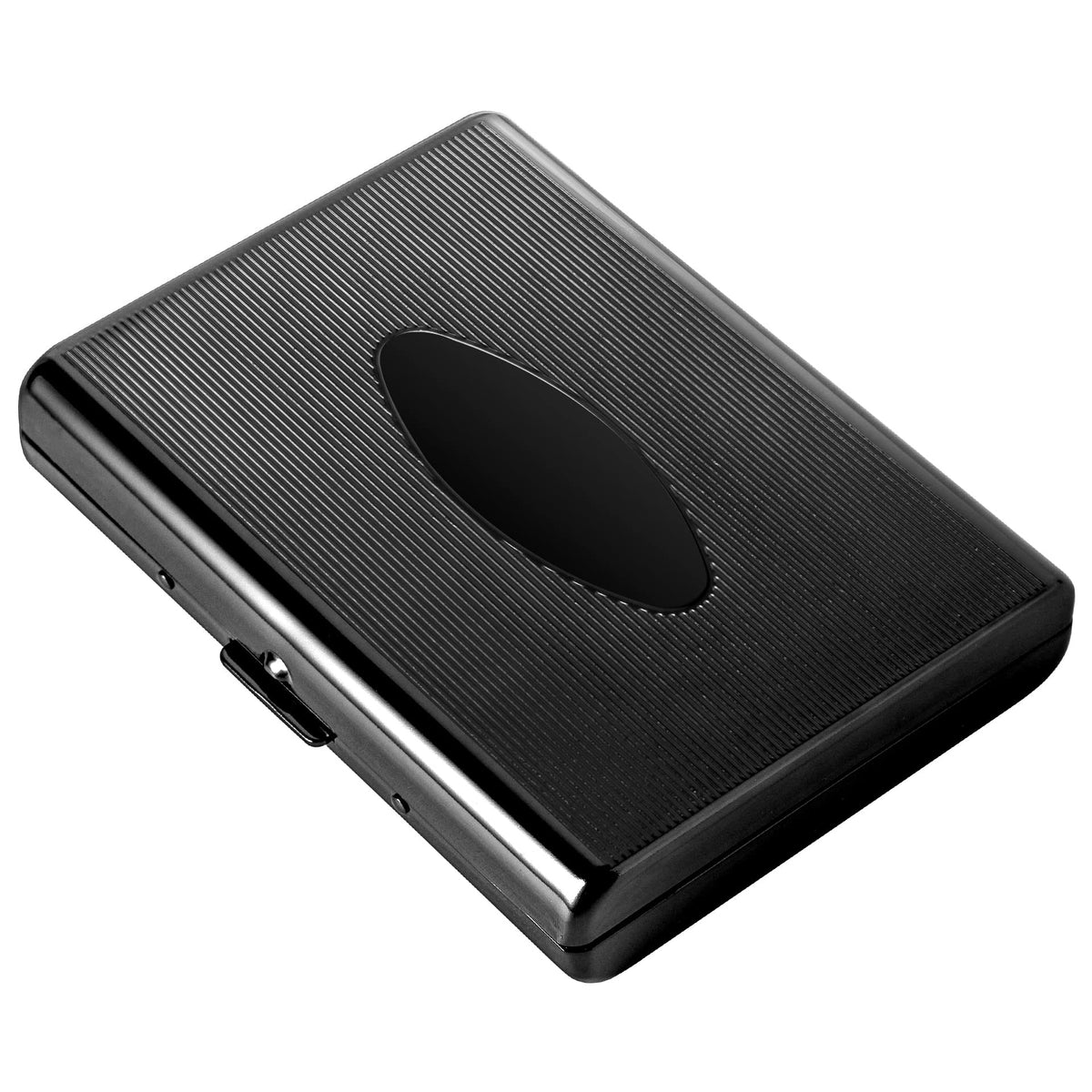 Metal Carry Cigarette Case, Double Sided Spring Clip,Holds 10 100mm Cigarettes (Vines Silver)