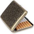 Retro Cigarettes Case Alloy Frosted Cigaret Box Double Sided Metal Cigarette Holder for 20 Regular Cigarettes