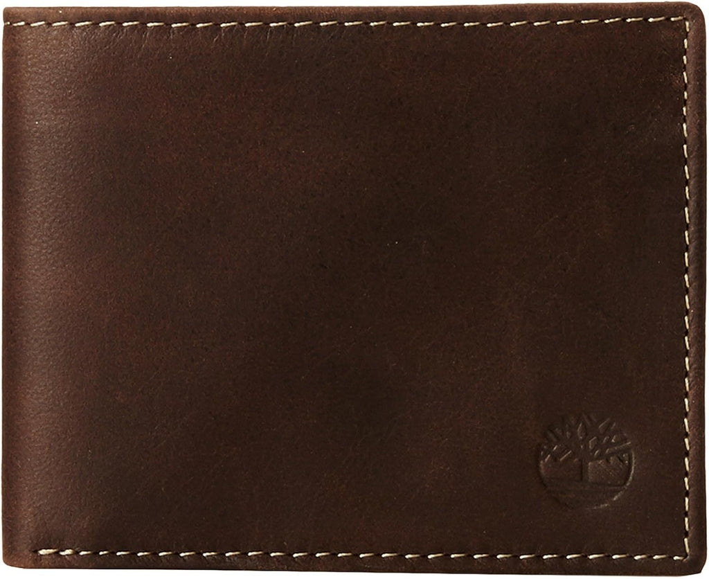 Timberland Men's Leather Wallet With Attached Flip Pocket