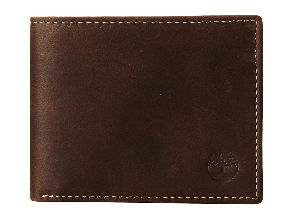 Timberland Men's Leather Wallet With Attached Flip Pocket