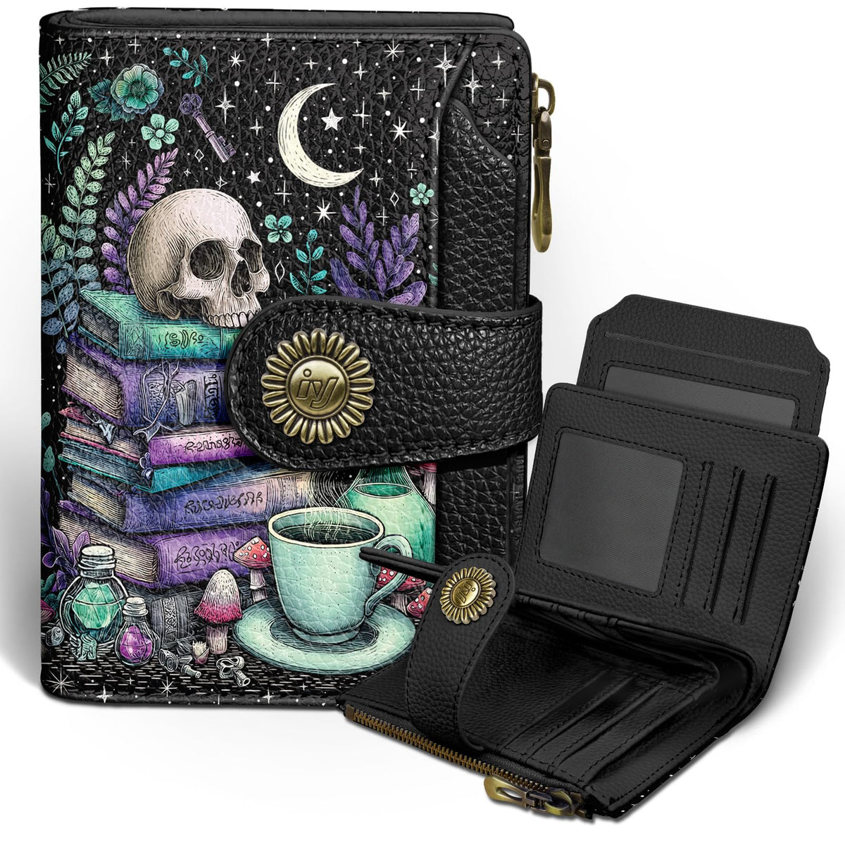 Icycay Cat Small Wallet Women RFID Blocking Bifold Cute Credit Card Holder