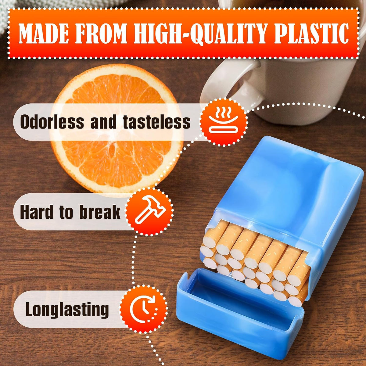4 Pcs Plastic Cigarette Case, 2.36"x3.54", Fits King Size up to 84mm