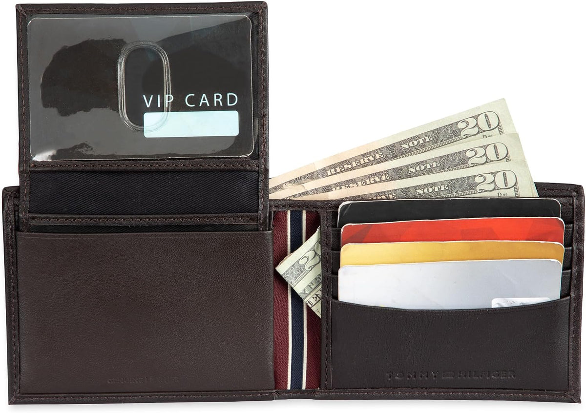Tommy Hilfiger Men's Leather Orson RFID Bifold Wallet with Removable Passcase