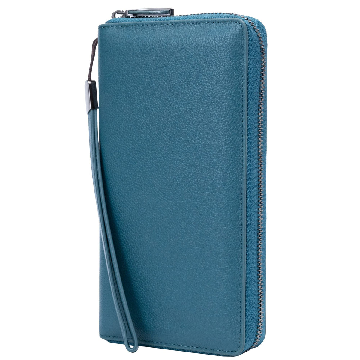 Bveyzi Women RFID Blocking Wallet Leather Zip Around Phone Clutch Large Capacity Ladies Travel Purse Wristlet