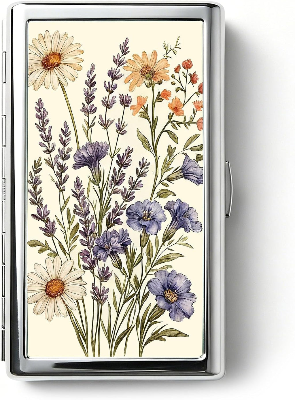 Vintage Art Deco Versatile Card & Cash/Cigarette Holder Case, Slim Metal Wallet for Women Men Credit ID Business Cards (#C)