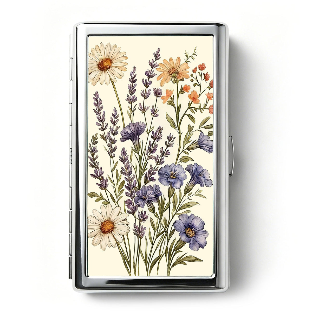 Vintage Art Deco Versatile Card & Cash/Cigarette Holder Case, Slim Metal Wallet for Women Men Credit ID Business Cards (#E)