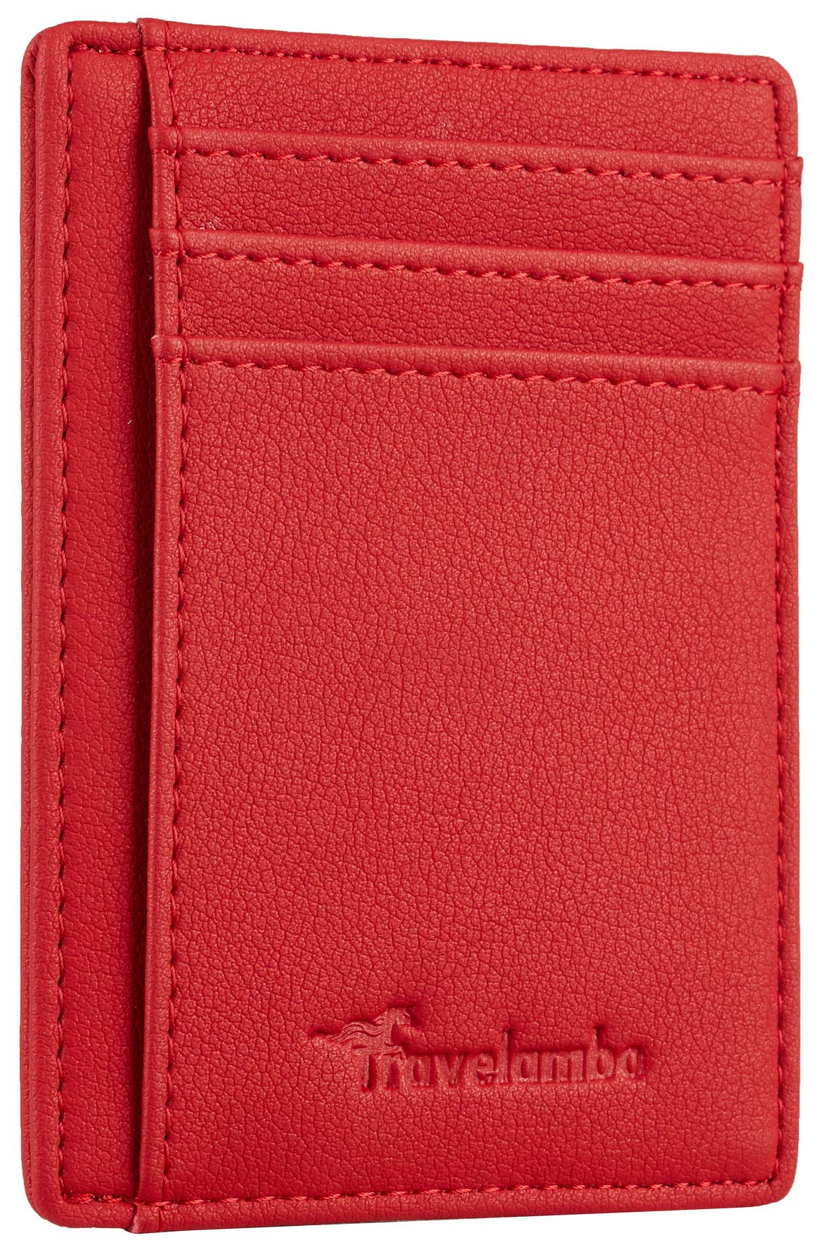 Travelambo Front Pocket Minimalist Leather Slim Wallet RFID Blocking Medium Size