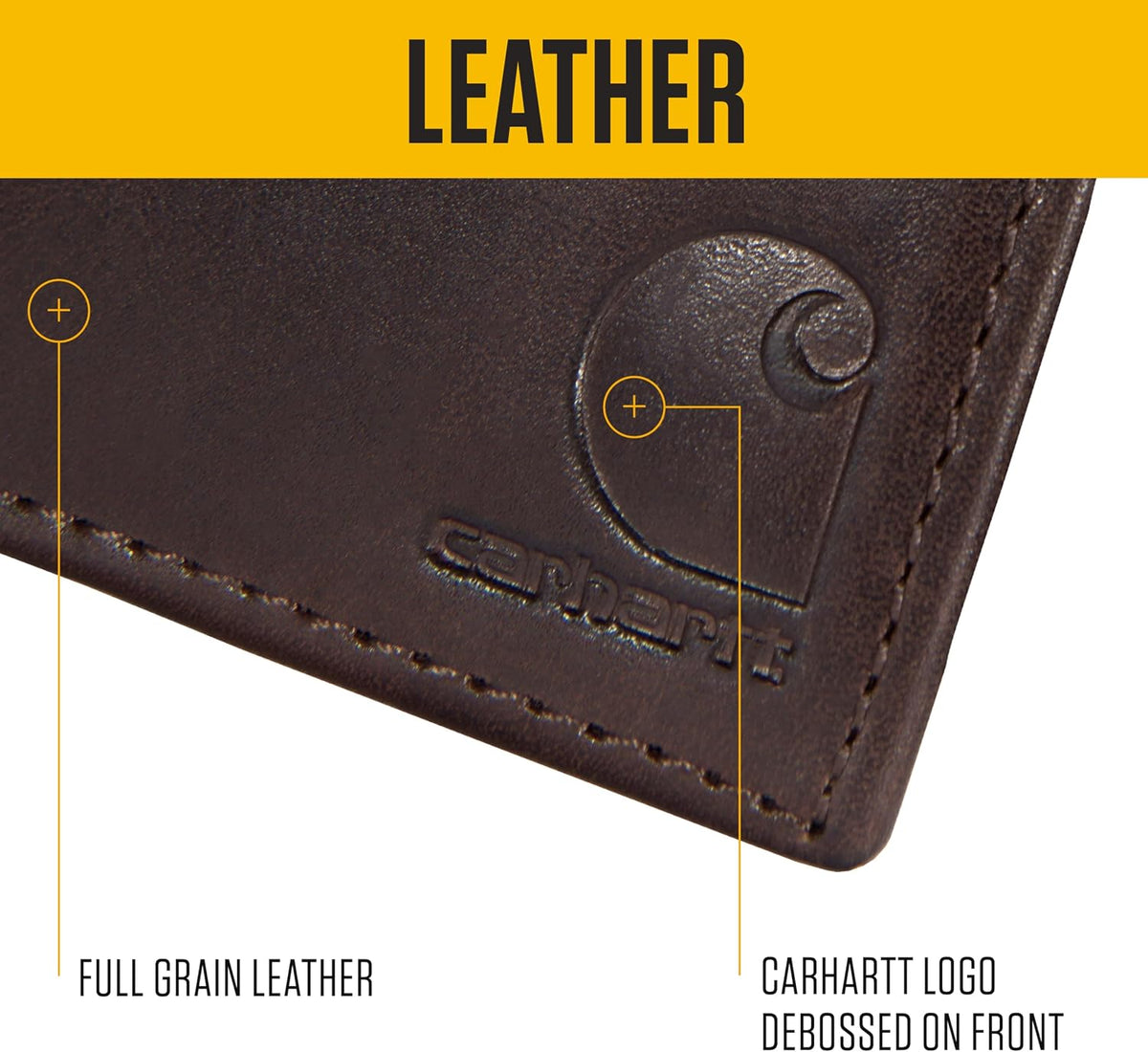 Carhartt Oil Tan Leather Passcase Wallet Brown