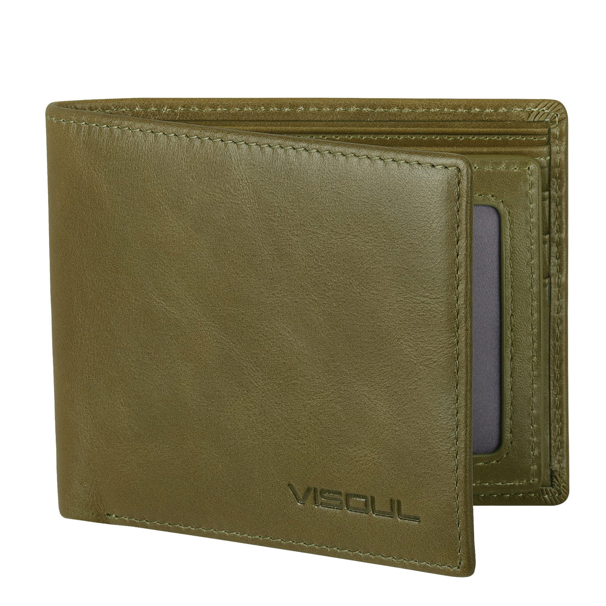 VISOUL Mens Wallet Bifold RFID Protected with 2 ID Windows 8 Credit Card Slots 2 Cash Compartments, Carbon Fiber Leather Wallet for Men Gift Box (Black+Burgundy)