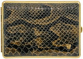 Made in Germany Genuine Leather Gold Plated Cigarette Case (18 100s) with Elastic Bands (Deer Black)