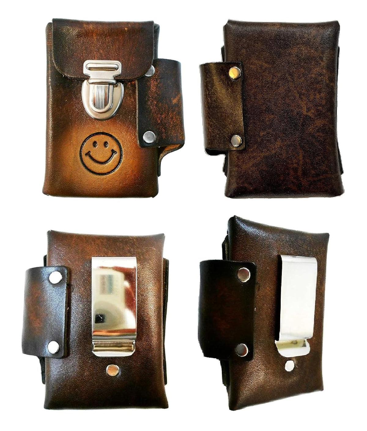 Hand Crafted Leather Cigarette Case, Lighter Pocket, Many Tooled Designs