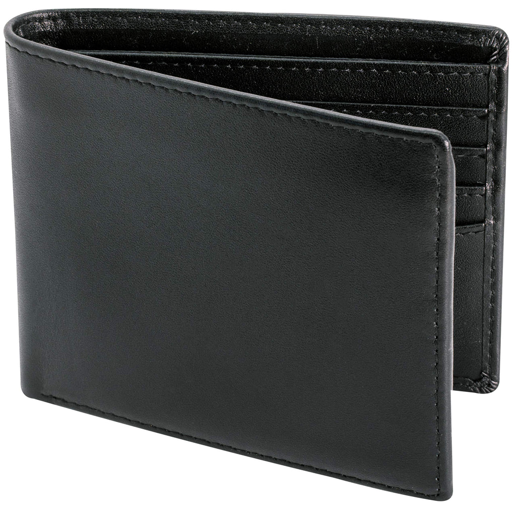 Top Grain Leather Wallet for Men | RFID Blocking | Extra Capacity Bifold Wallet with 2 ID Windows | Ultra Strong Stitching | Slim Billfold with 8 Card Slots | Gift for Him