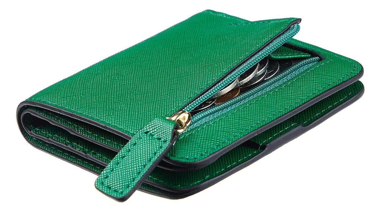 Toughergun Women’s Small Slim Leather Wallet with RFID Protection, Compact Bifold Mini Purse with Clear ID Window