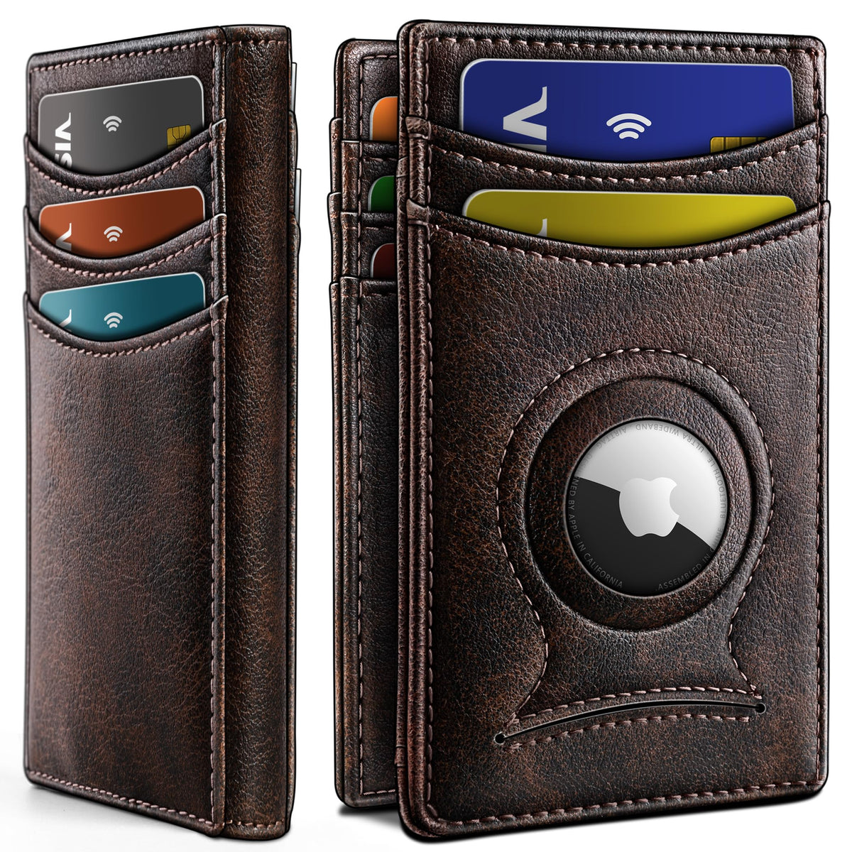 BULLIANT Magnetic Slim Leather Pocket Wallet Money Clip For Men 12Cards