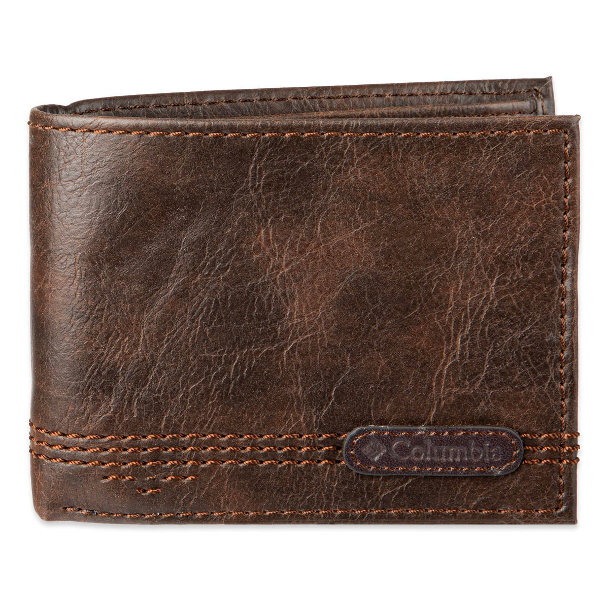 Columbia mens RFID Slim Bifold Wallet With ID Window Dark Tan