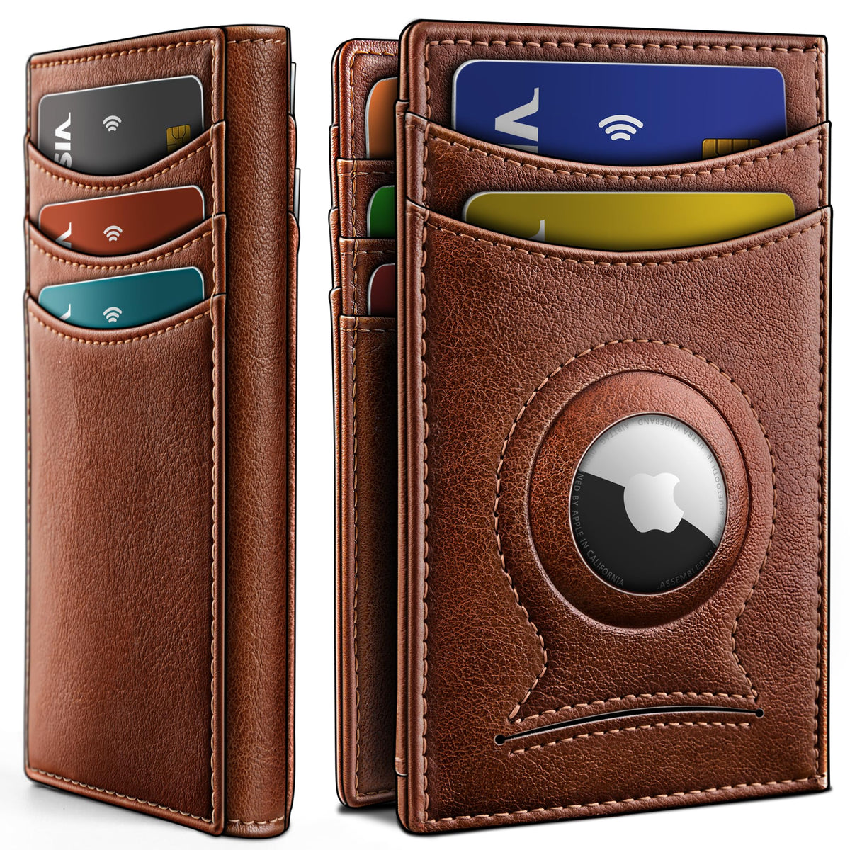 BULLIANT Magnetic Slim Leather Pocket Wallet Money Clip For Men 12Cards