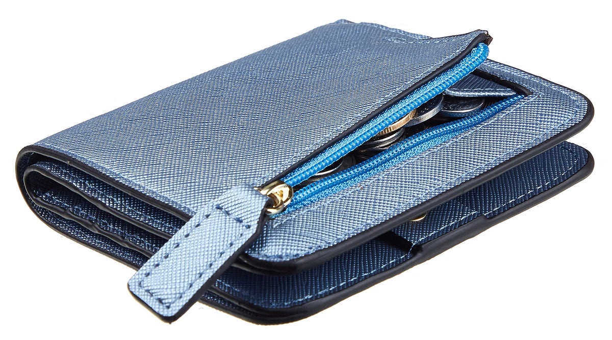 Toughergun Women’s Small Slim Leather Wallet with RFID Protection, Compact Bifold Mini Purse with Clear ID Window