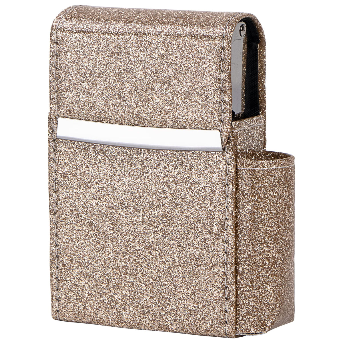 PU Leather Sliding Cigarette Box Case with Lighter Holder and Belt Loop for Men and Women Unisex