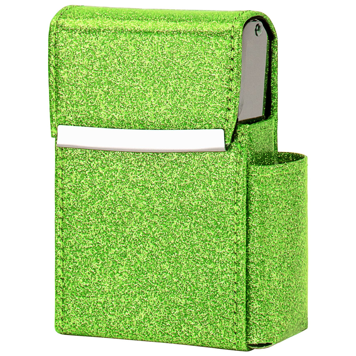 PU Leather Sliding Cigarette Box Case with Lighter Holder and Belt Loop for Men and Women Unisex