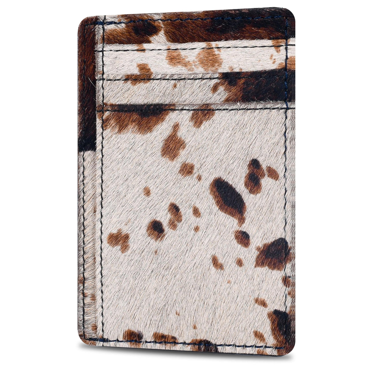 Slim Minimalist RFID Leather Wallet, Front Pocket Card Holder, Ebony
