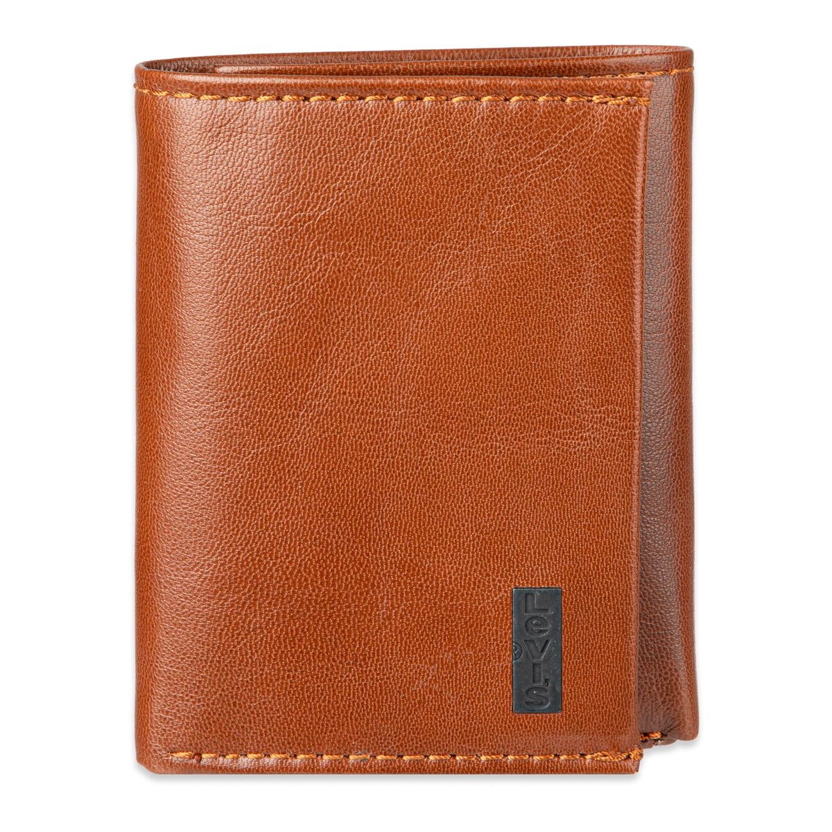 Levi's Men's Trifold Wallet-Sleek and Slim Includes Id Window and Credit Card Holder, Brown Stitch, One Size