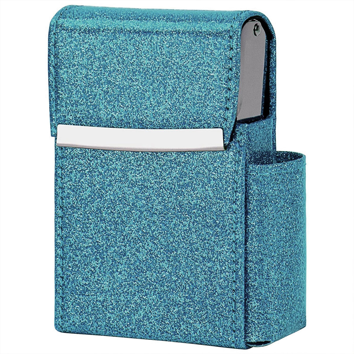 PU Leather Sliding Cigarette Box Case with Lighter Holder and Belt Loop for Men and Women Unisex