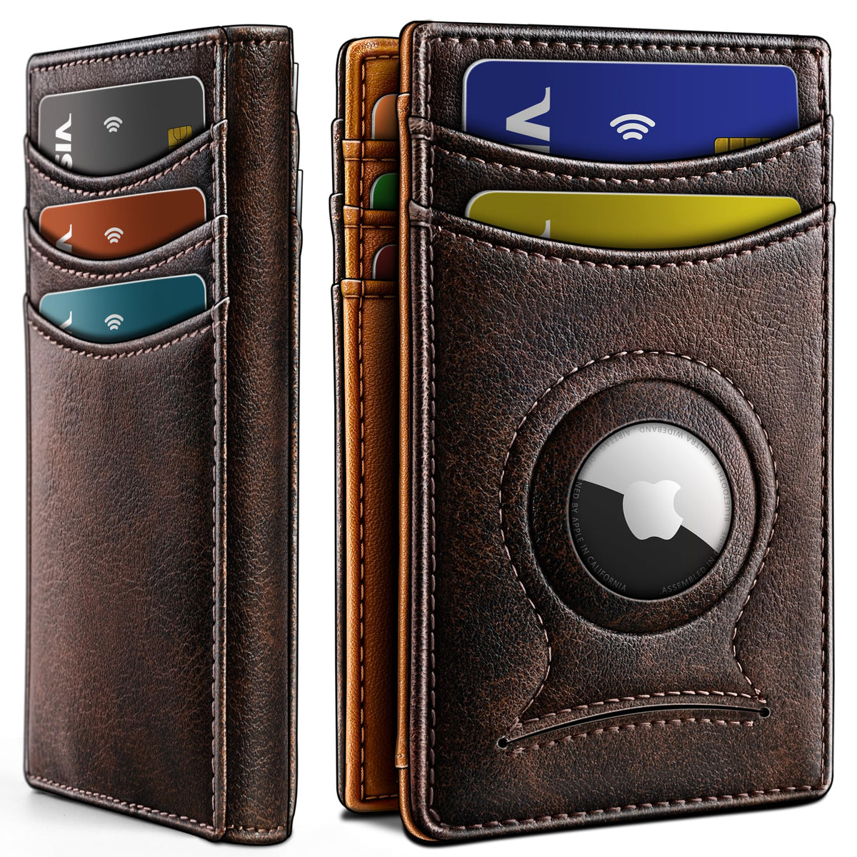 BULLIANT Magnetic Slim Leather Pocket Wallet Money Clip For Men 12Cards