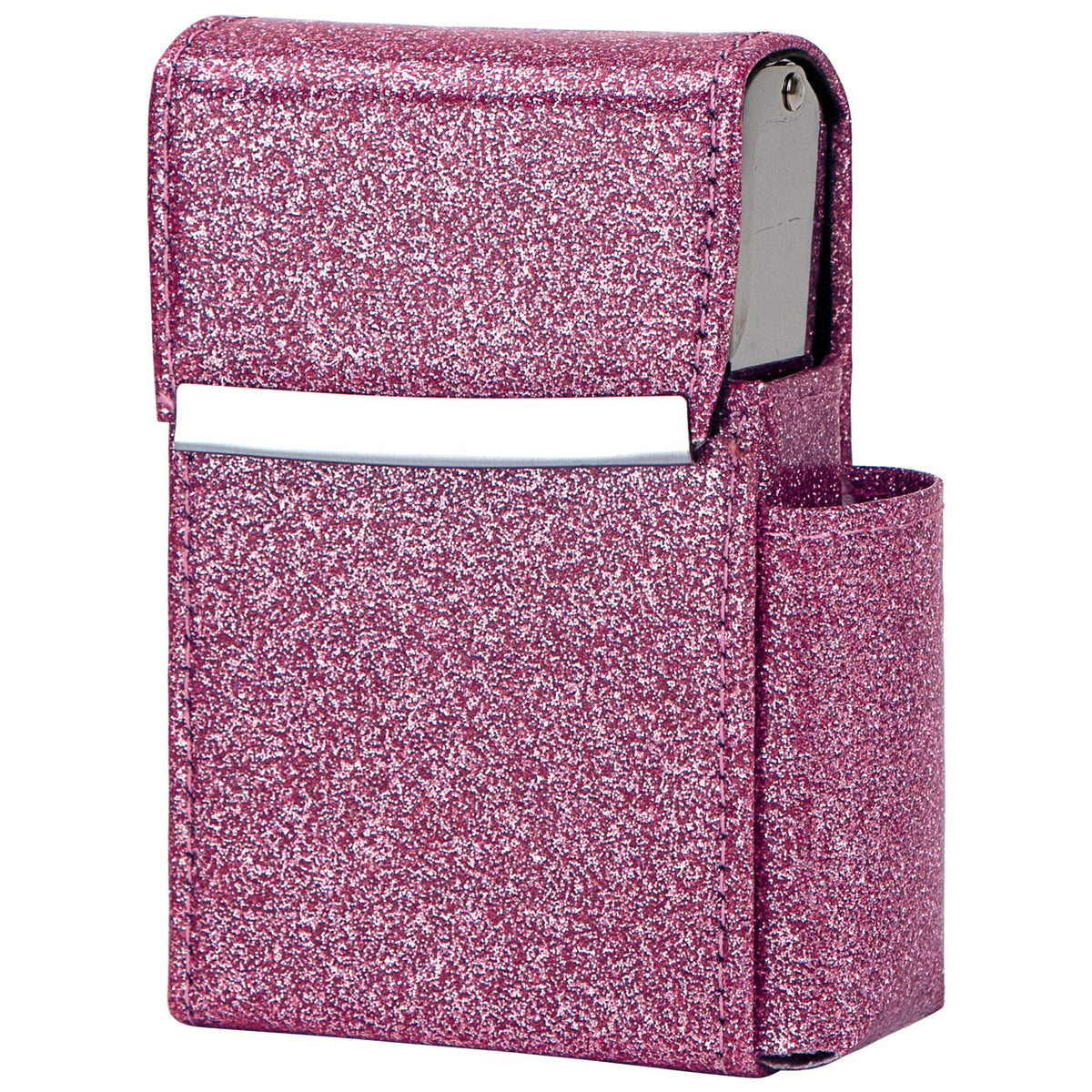 PU Leather Sliding Cigarette Box Case with Lighter Holder and Belt Loop for Men and Women Unisex