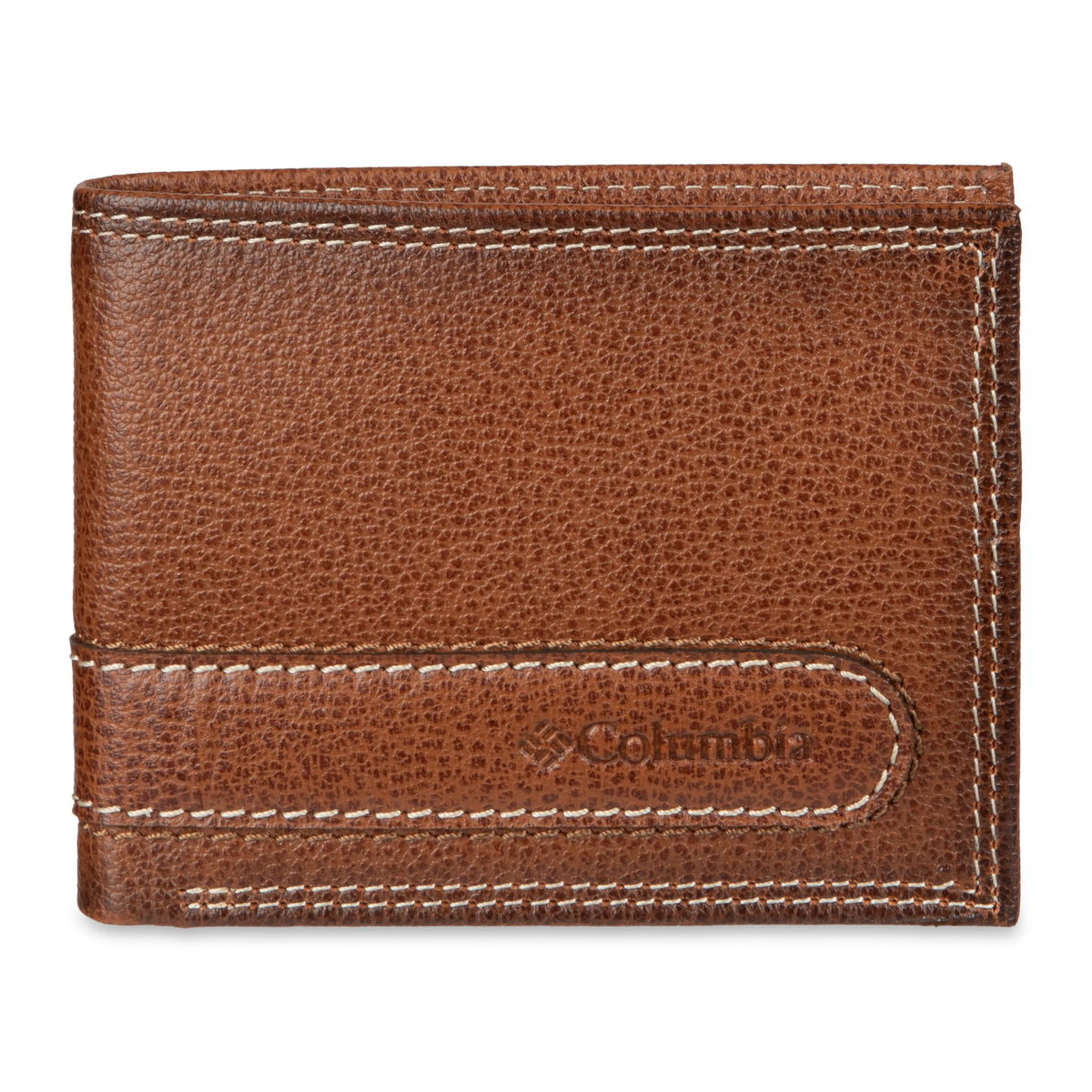 Columbia mens RFID Slim Bifold Wallet With ID Window Dark Tan