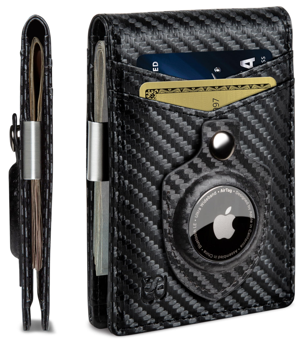 SERMAN BRANDS Money Clip Wallet - Mens Wallets slim Front Pocket RFID Blocking Card Holder Minimalist Mini Bifold