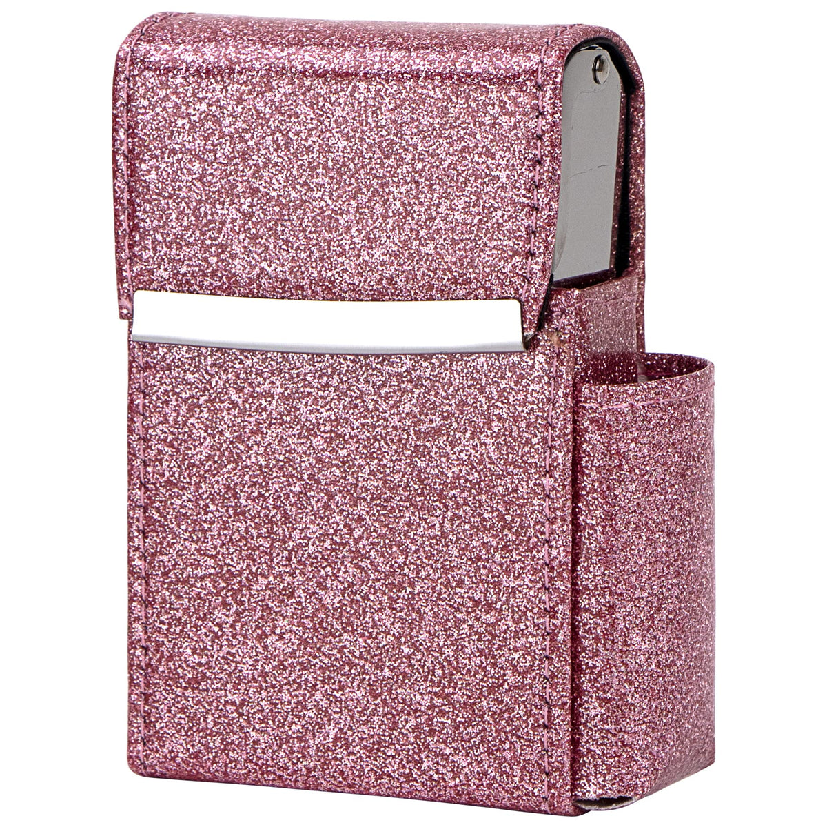 PU Leather Sliding Cigarette Box Case with Lighter Holder and Belt Loop for Men and Women Unisex